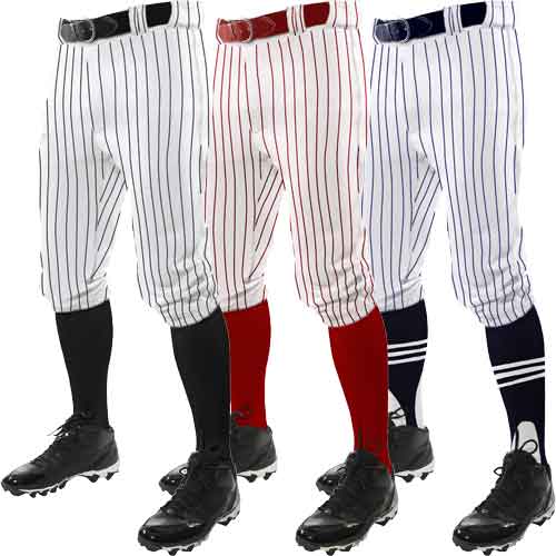 Champro Youth Pinstripe Baseball Pants WhiteNavy Sm