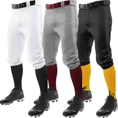 CHAMPRO MVP OB Baseball Pants - Open Bottom With Double Knee Reinforcement & Contrast Piping