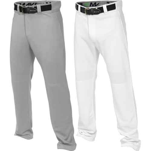 Easton Mako 2 Adult Men's Piped Baseball Pants White & Grey Piping Long 