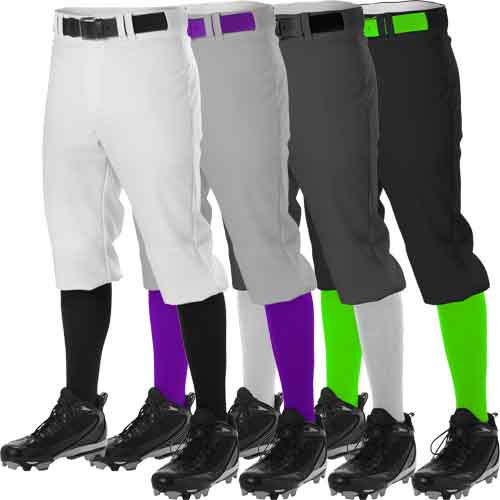 NEW Alleson Athletic Adult Mens Baseball Pants White w/ Purple Pinstripes NEW 