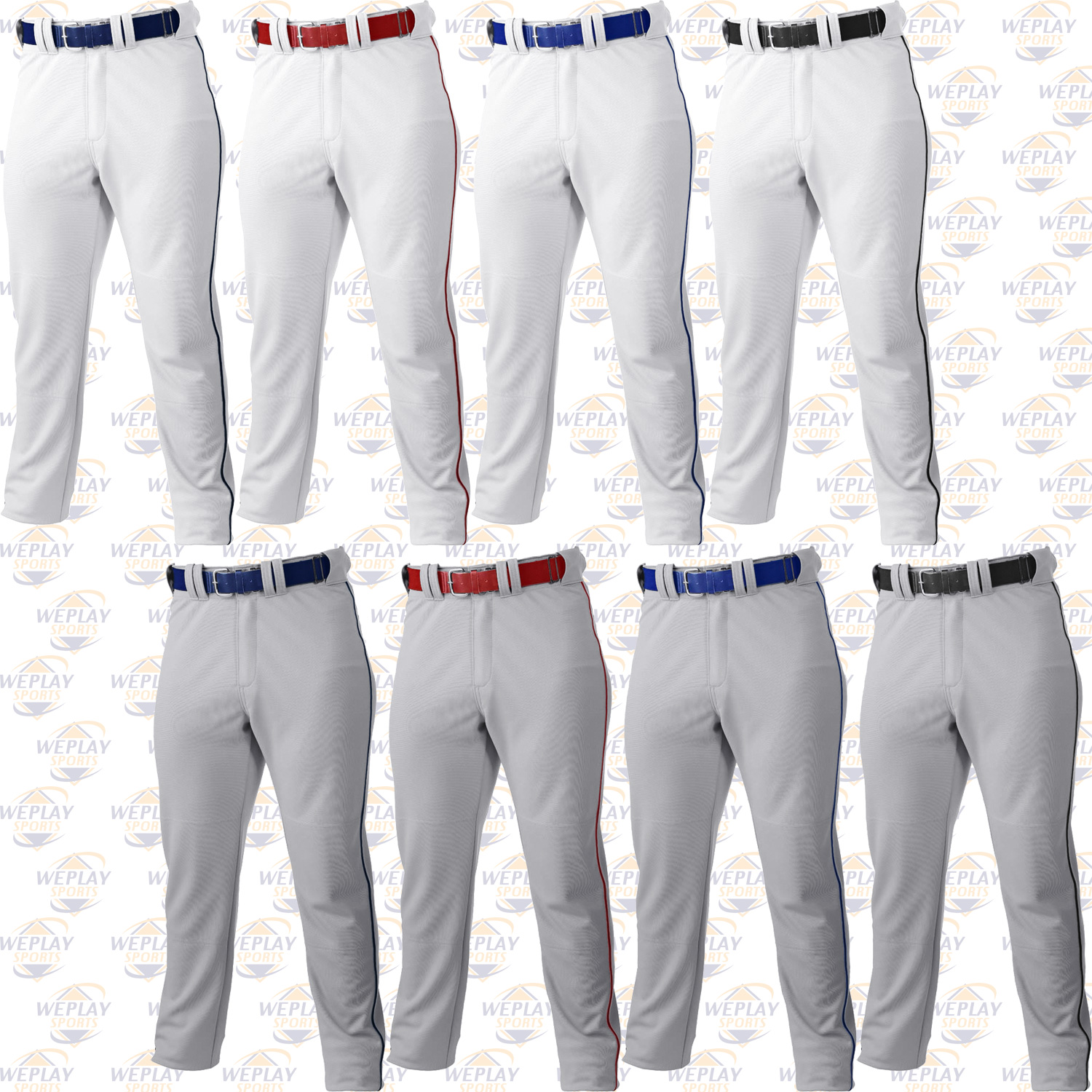 NEW RUSSELL WHITE YOUTH MEDIUM OPEN BOTTOM BASEBALL PANT WITH BELTS LOOPS 