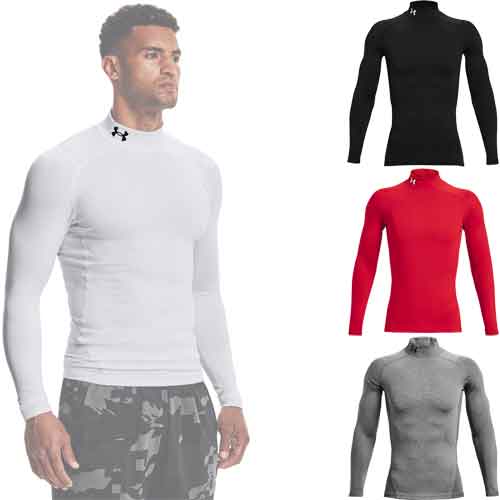 UNDER ARMOUR Off White Mock Turtleneck Cold Gear Long Sleeve Thermal Size  Medium