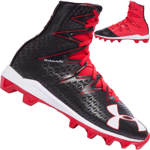 New Under Armour UA Highlight RM FB Cleats 1269695-001 Black/White Men's Sizes 