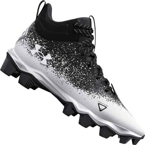 Under Armour Hammer Football Cleats Size 2-6 Youth Wide Black White 3022175-001 