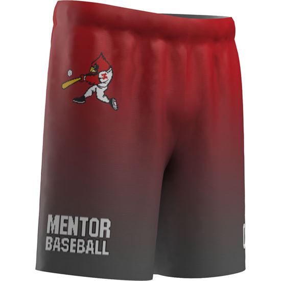 Mentor Baseball Sublimated Short - Red Charcoal