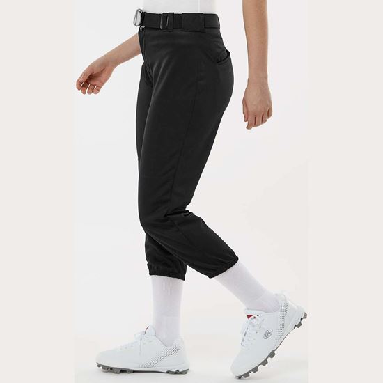 Alleson Athletic 605PBW Mid Calf Womens Fastpitch Softball Pants - Black