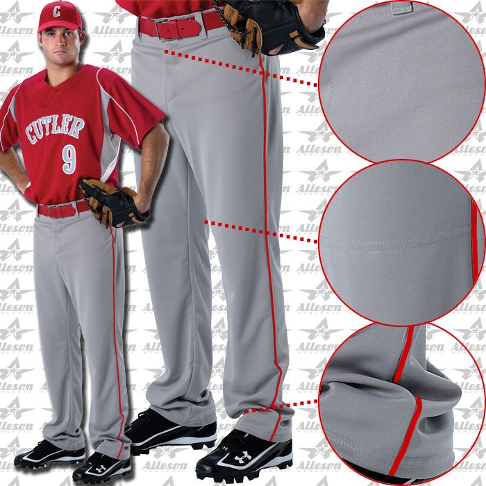 Details about   Alleson Athletic Men's Warp Knit Baseball Pants With Side Braid 44-46"W X 35"L G 
