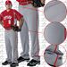Alleson Athletic 605WLB Open Bottom Braided Baseball Pants - Gray / Red