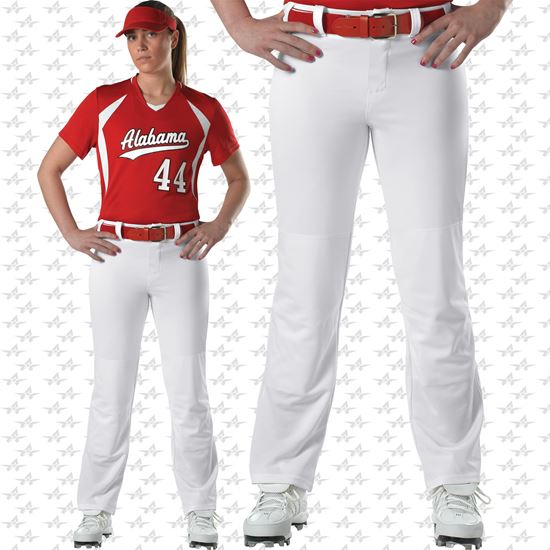 Alleson Athletic Open Bottom Womens Fastpitch Softball Pants - White