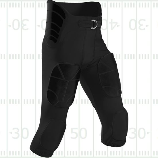 Alleson Athletic ICON Integrated Padded Mens Football Pants - 6857P-BK-S