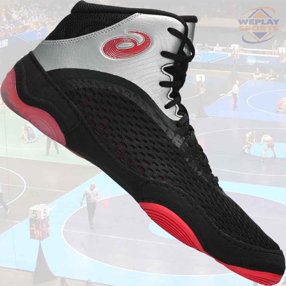 Asics Split Elite 2 Wrestling Shoes - Black Red Silver
