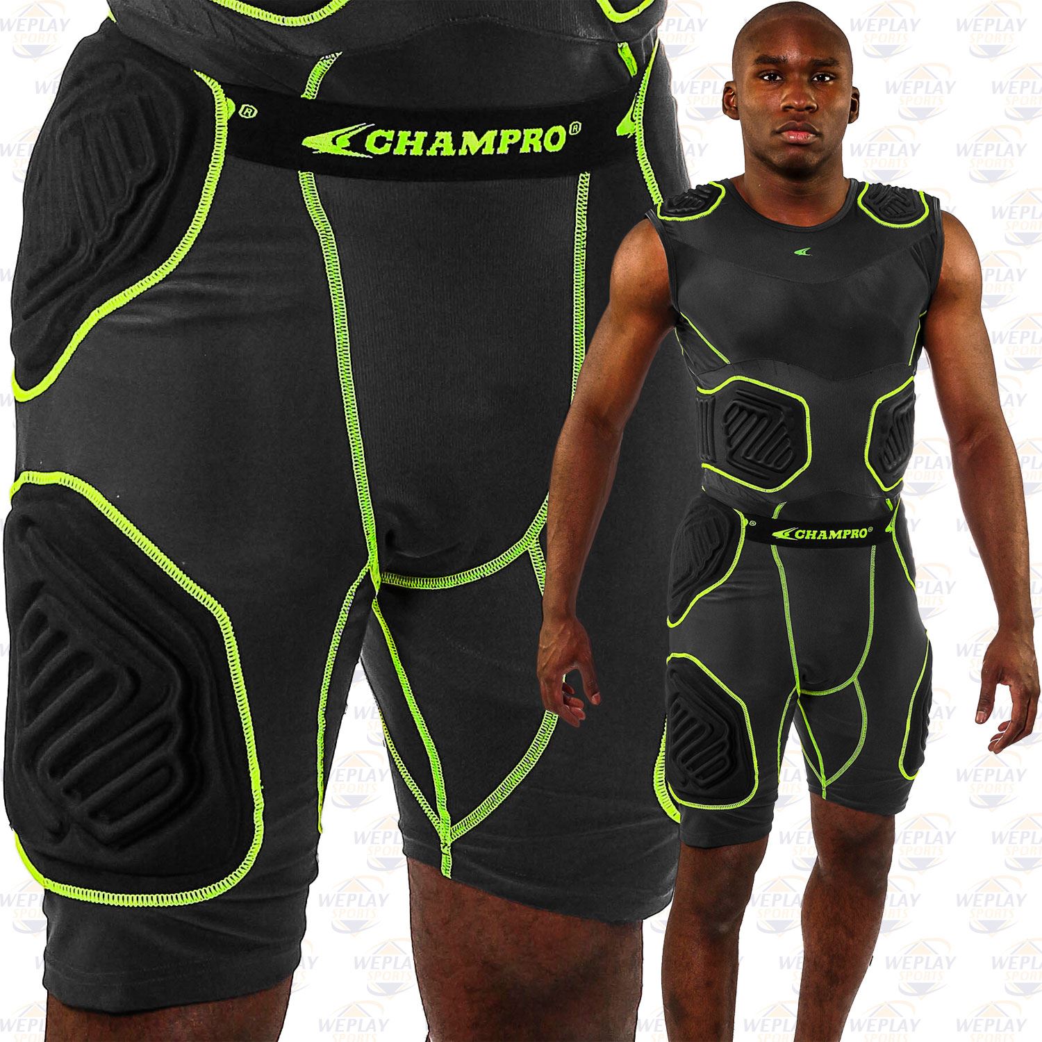 Champro Bull-Rush 5-Pad Integrated Football Girdle Youth or Adult Padded Shorts 