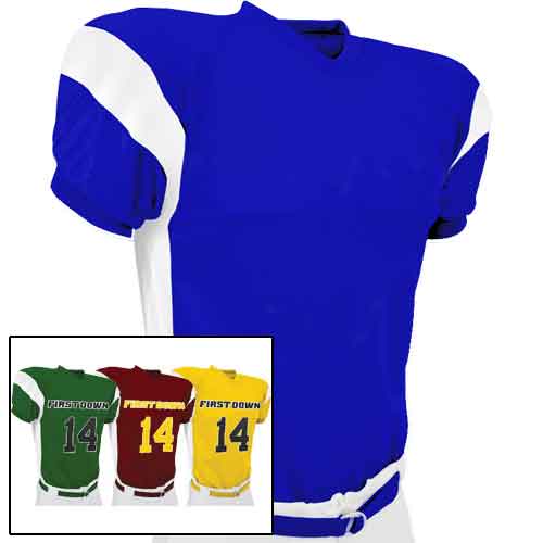 Champro Adult Men's First Down Dazzle Football Game Jersey - FJ14A-WH/WH-M