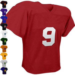 Porthole Mesh Practice Jersey with Dazzle Shoulders and Elastic Sleeves Adams Adult Football Jerseys