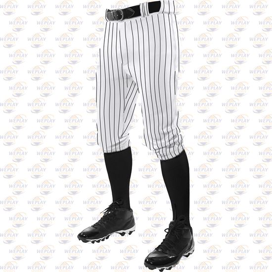 Champro Sports Pinstripe Knicker Mens Baseball Pants - White / Black