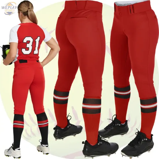 CHAMPRO BP11K Womens Knicker Knee High Softball Pants - Front Back