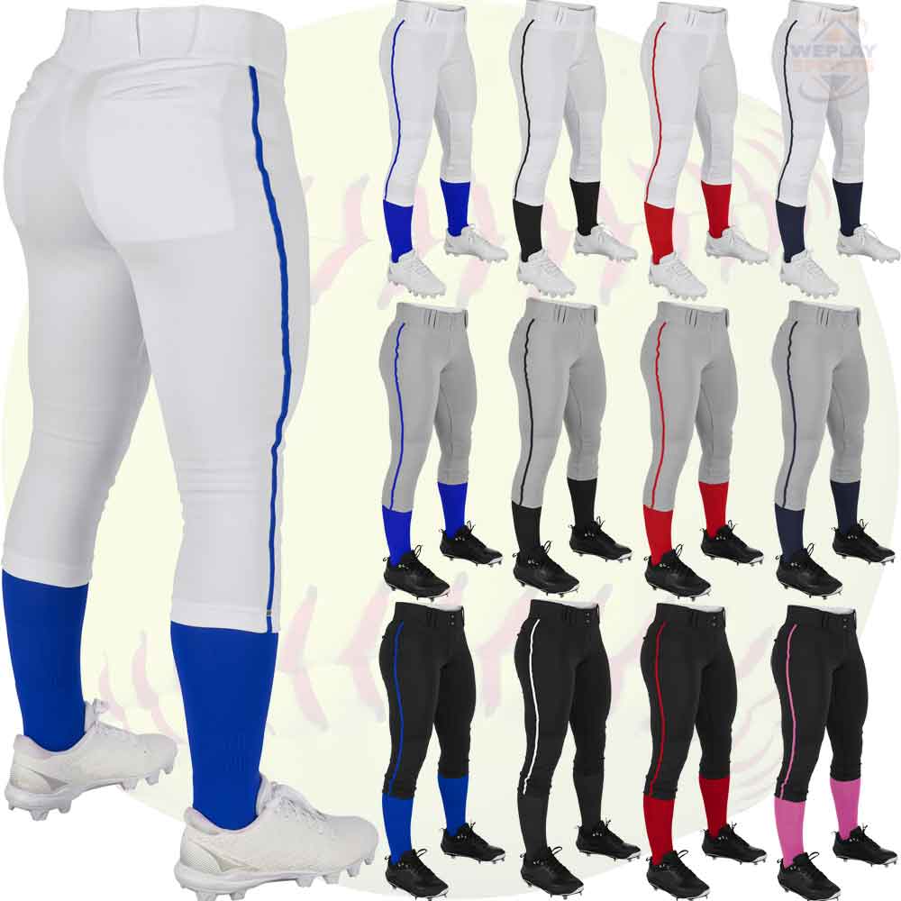 CHAMPRO Sports BP11PY Tournament Girls Piped Softball Pants