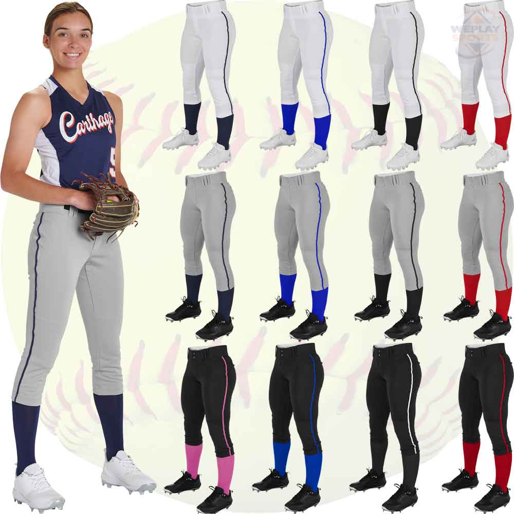 CHAMPRO Sports BP11P Tournament Womens Fastpitch Softball Pant w. Piping