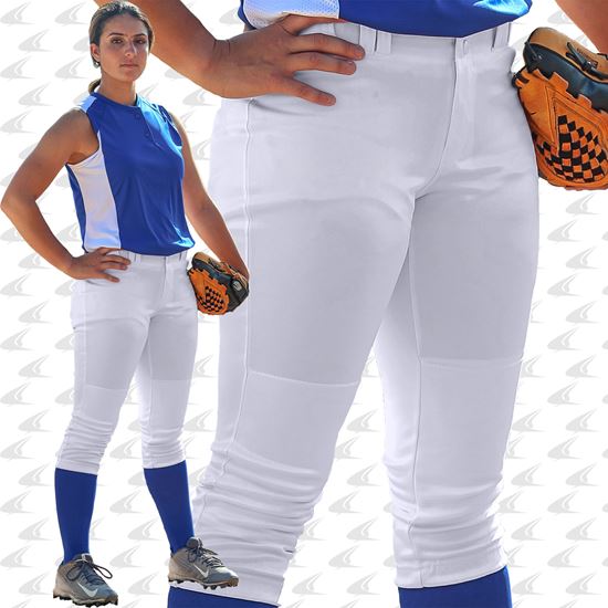 CHAMPRO Sports BP11 Girls Youth Fastpitch Softball Pants - White