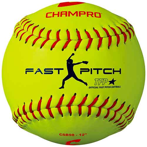 Champro 12 in. Leather Cover Fastpitch Softball