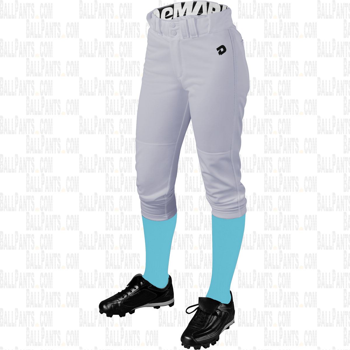 Grey Black DeMarini Deluxe Adult Womens Fastpitch Softball Pants WTC7605 White