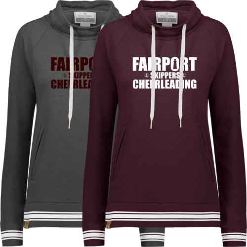 Fairport Cheerleading Ivy League Funnel Neck Pullover Womens Fleece Pullover