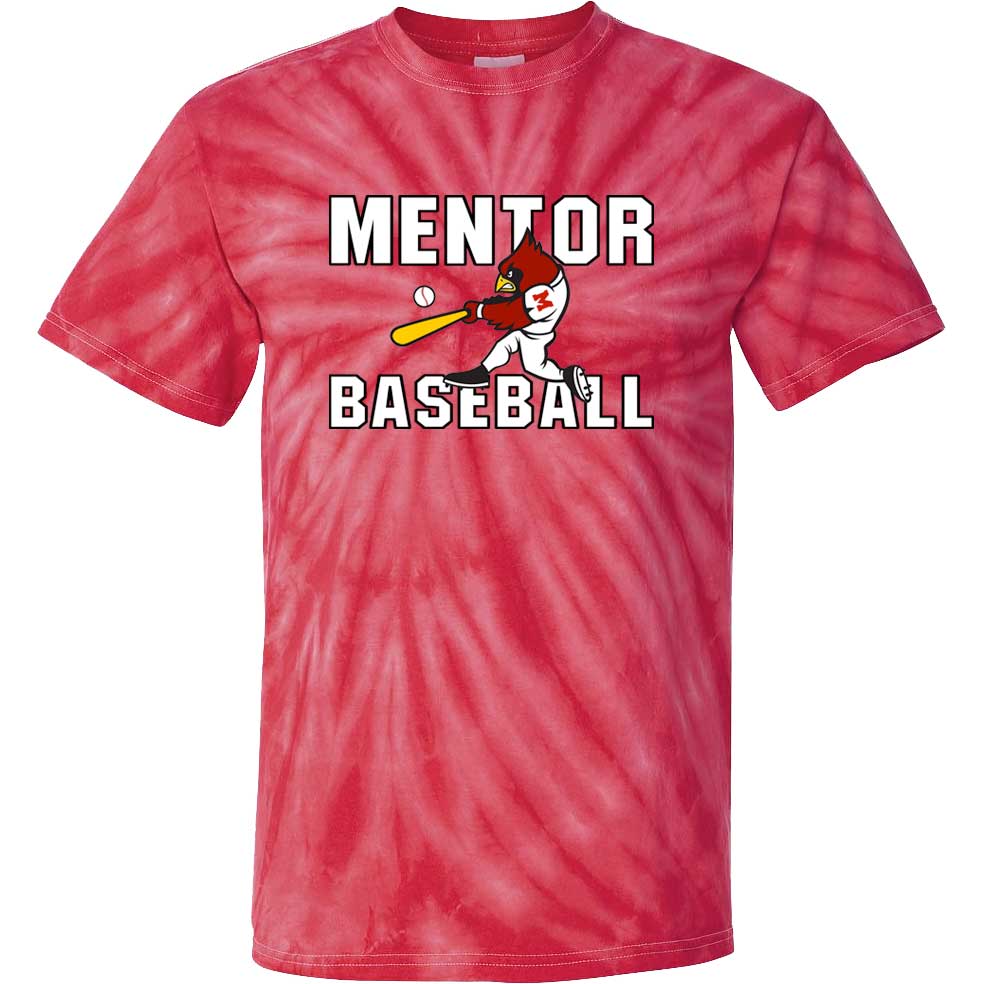Mentor Baseball Tie Dye T-Shirt - Red