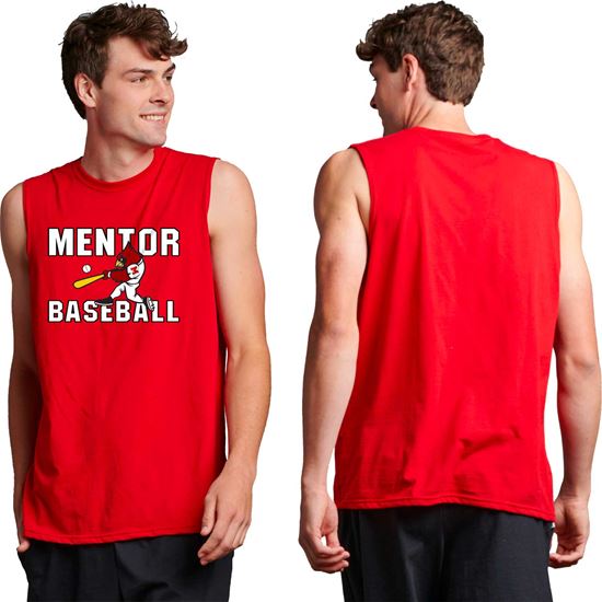 Mentor Baseball Essential Sleeveless Mens T-Shirt- Red