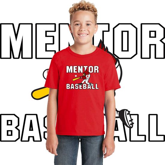 Mentor Baseball Youth Boys T-Shirt - Red