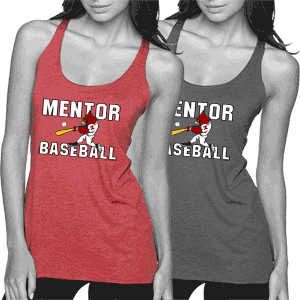 Mentor Baseball Womens Tri-Blend Racer Back Tank Top