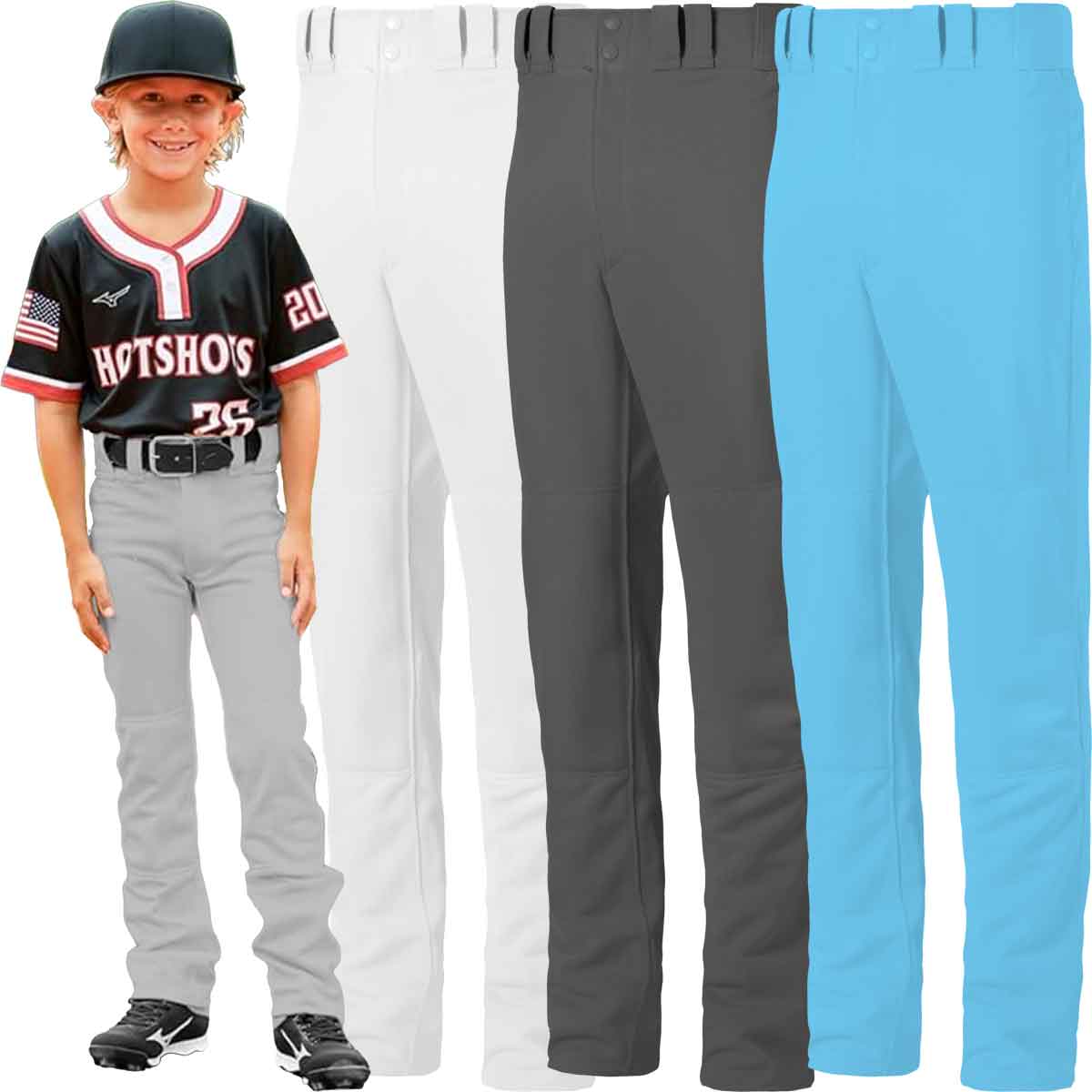 Mizuno Premier Pro Hemmed Open Bottom Boys Youth Baseball Pants