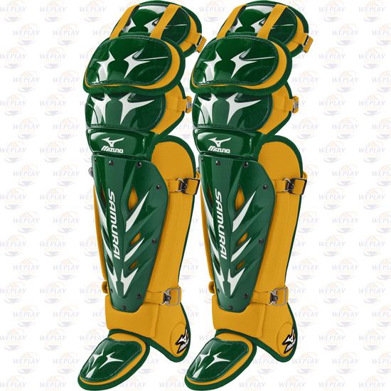 Mizuno Samurai Catchers Leg Guards G3 - Green Gold