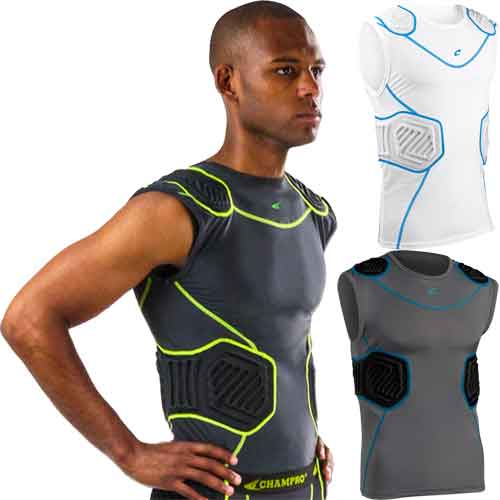 Champro Sports Bull Rush Padded Youth Compression Shirt Boys padded compression shirt, Champro Sports Bull Rush Football Youth Kids Padded Shirt, padded football shirt for boys, youth padded football shirt, FJU10Y