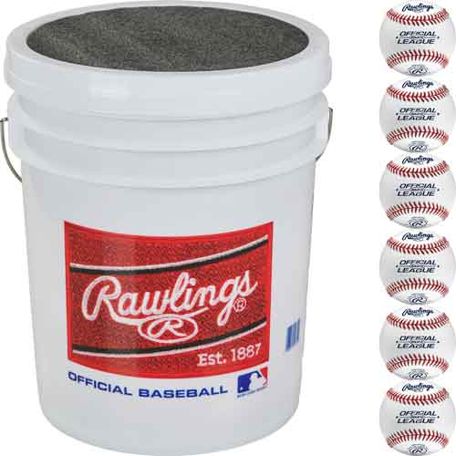 Rawling Combo 2 Dozen ROLB1X Baseballs & Bucket