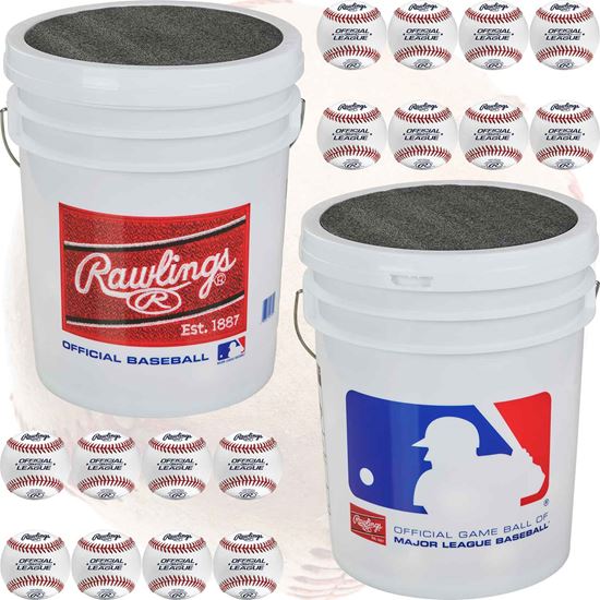 Rawling Combo 2 Dozen ROLB1X Baseballs and Bucket