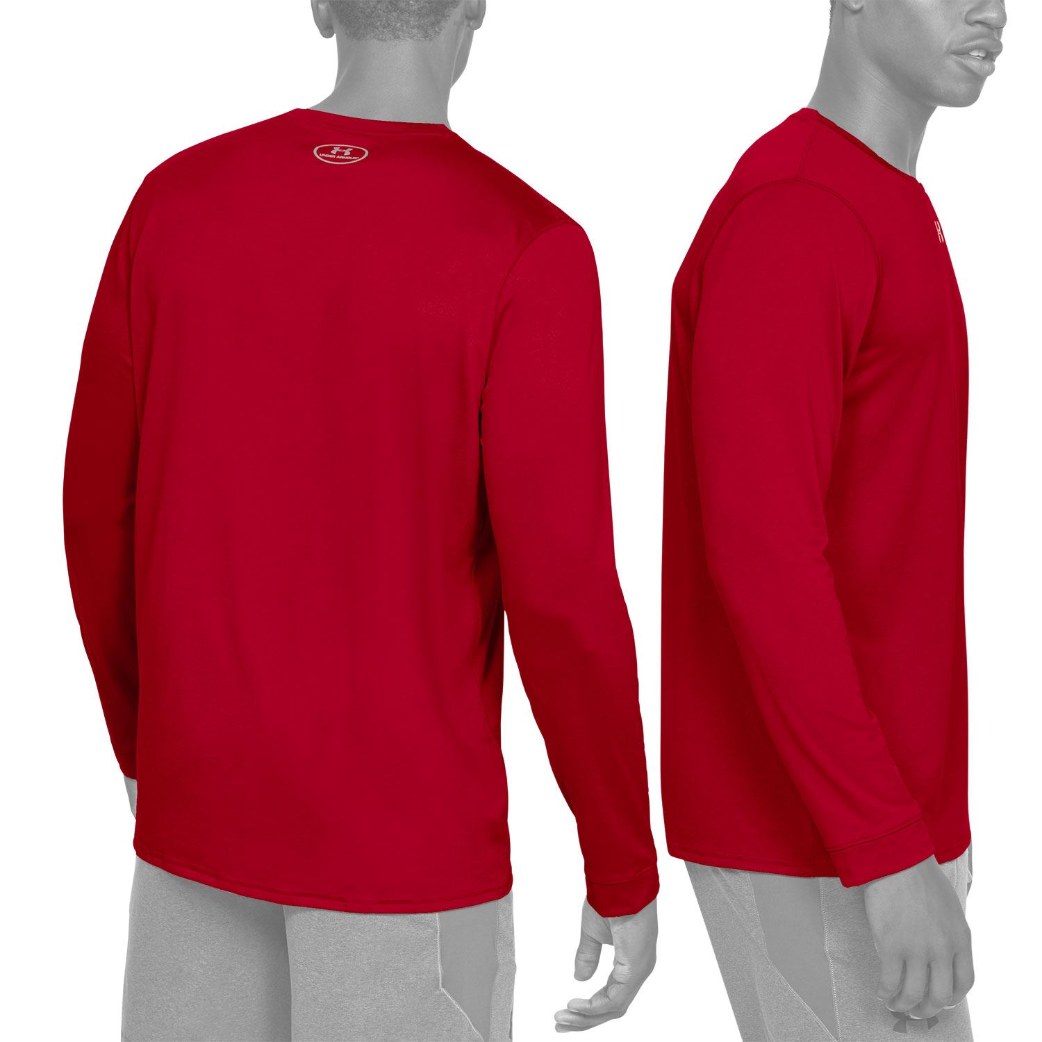 Under Armour Loose Fit Long Sleeve Shirt - Red Back & Side View