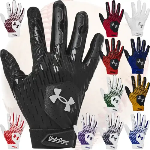 Under Armour Clean Up Baseball Batting Gloves - Available in 12 colors