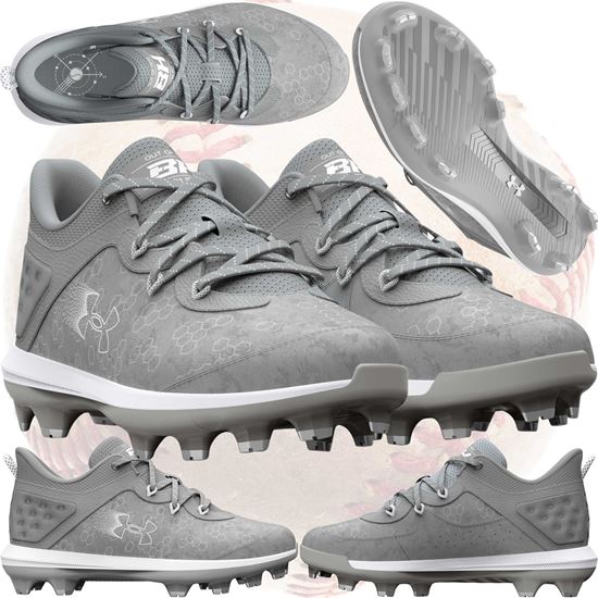 Under Armour Harper 8 TPU Jr. Youth Baseball Cleats - Gray