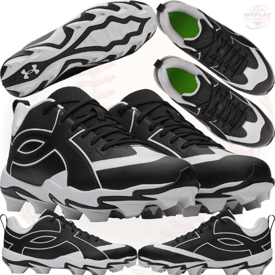 Under Armour Lead Off Icon RM Kids Baseball Cleats - Collage