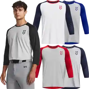 Under Armour Utility 3/4 Mens Classic Baseball Shirt