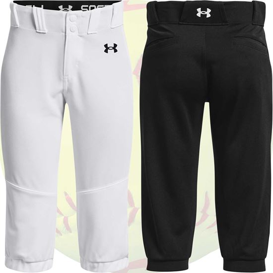 Under Armour Utility Girls Youth Softball Pants - Front & Back