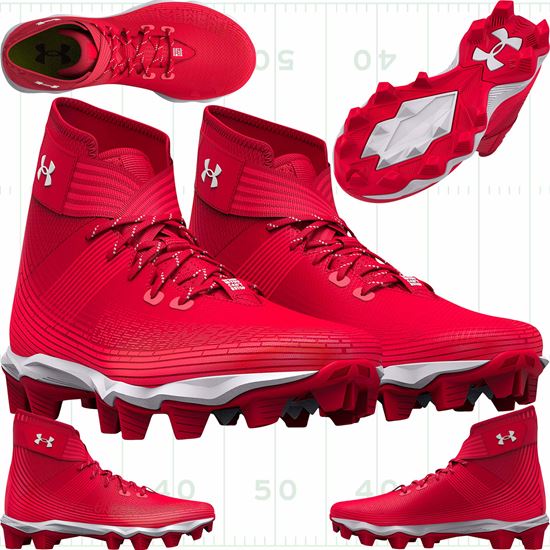 Under Armour Highlight Franchise Boys Girls Football Cleats - Red