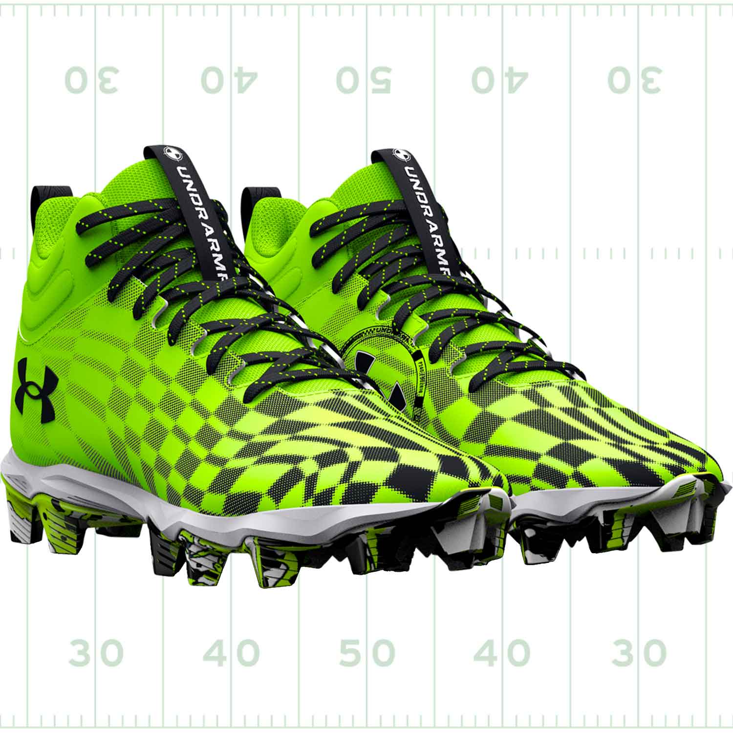 Under Armour Spotlight Franchise 3 RM AA Youth Football Cleats - Lime Surge