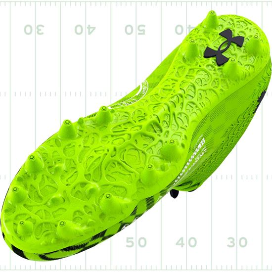 Under Armour Spotlight Select 3 MC All America Green Youth Football Cleats - Conical Studs Outsole