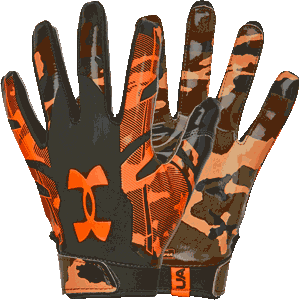 Under Armour F8 Novelty Football Gloves - Orange Camo