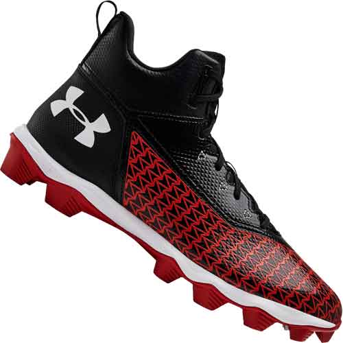 Under Armour Hammer Mid RM Football Cleats - Red Black