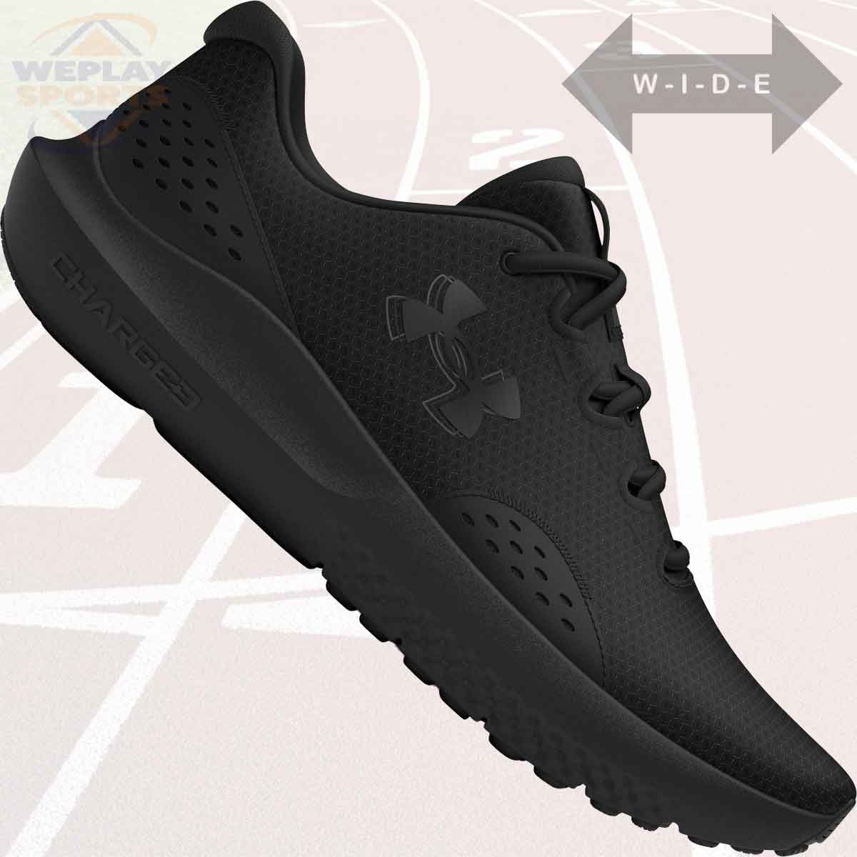 Under Armour Surge 4 Extra Wide 4E Running Shoes - Black
