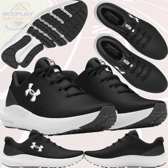 Under Armour Surge 4 Extra Wide 4E Black Jogging Shoes - Collage