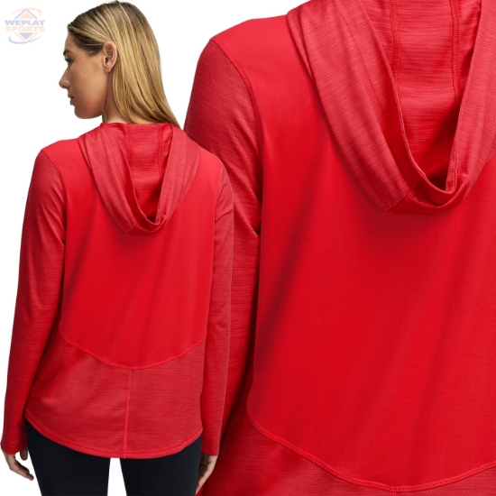 Under Armour Tech Vent Team Womens Long Sleeve T-Shirt Hoody - Drop Hem Back